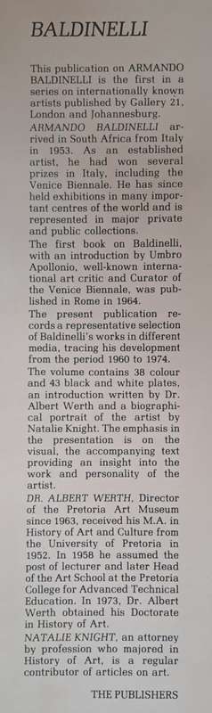 Armando Baldinelli - Albert Werth (Hard cover with DJ)