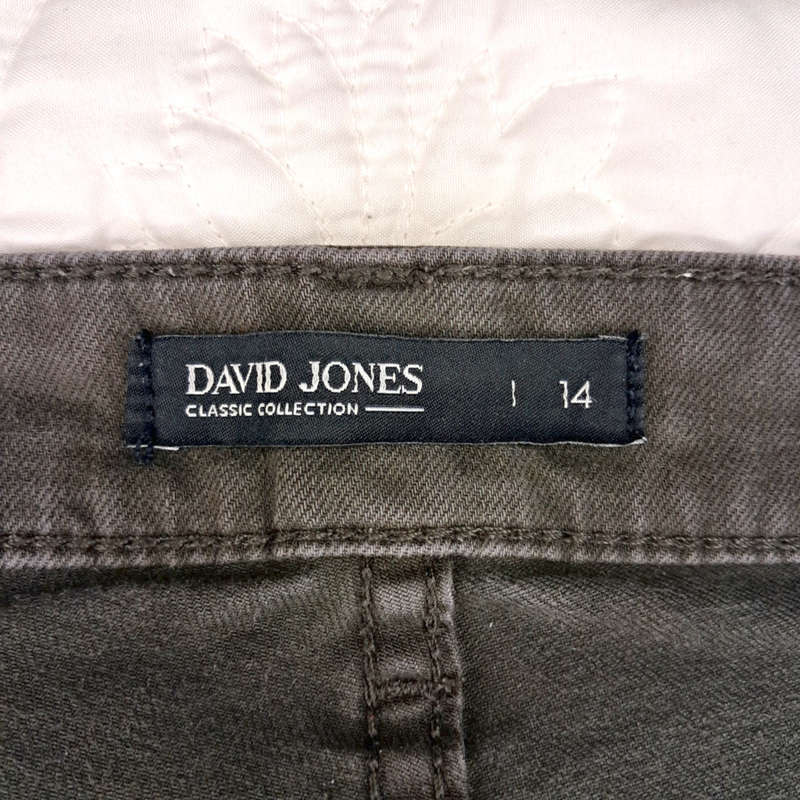 DAVID JONES CLASSIC COLLECTION MID-RISE SKINNY JEANS - SEAWEED GREEN
