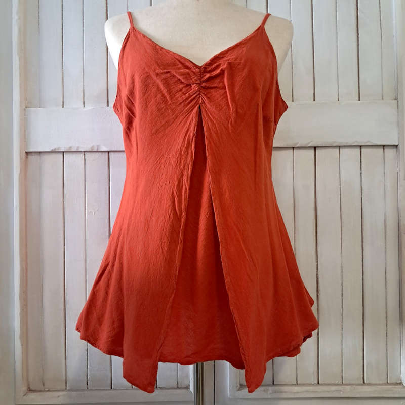 JUST CRUIZIN 100% COTTON TOP - DEEP RUST