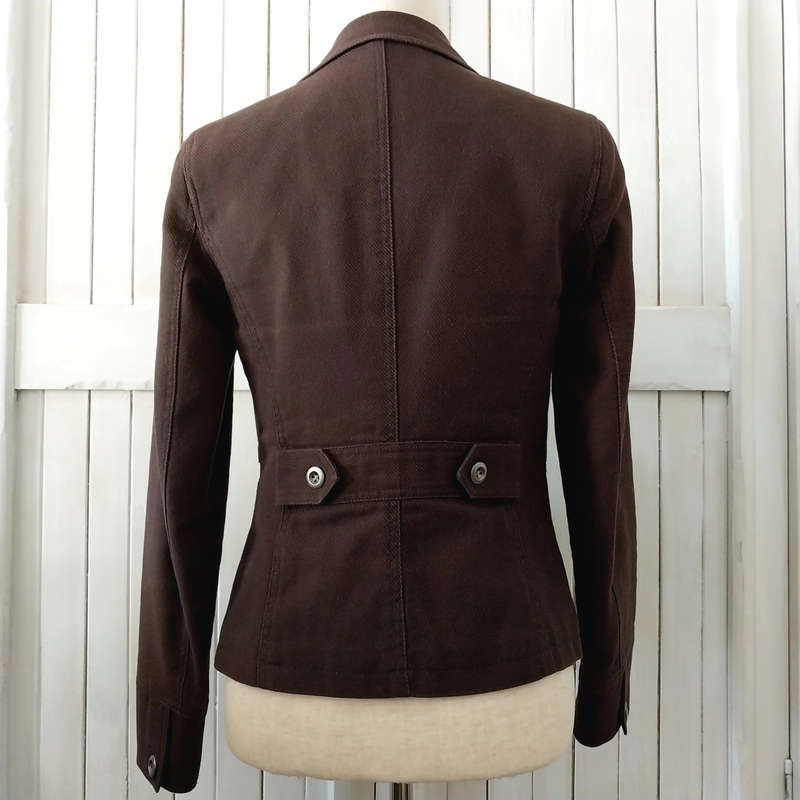 KELSO 100% THICK COTTON TWILL JACKET - CHOCOLATE BROWN