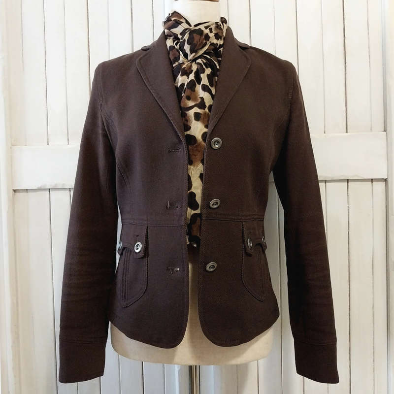 KELSO 100% THICK COTTON TWILL JACKET - CHOCOLATE BROWN