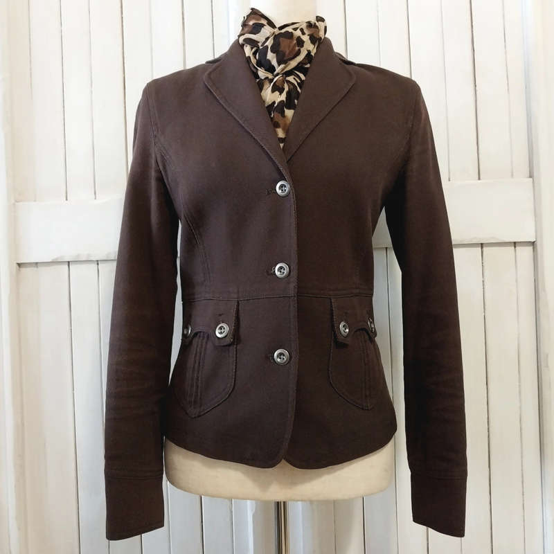 KELSO 100% THICK COTTON TWILL JACKET - CHOCOLATE BROWN