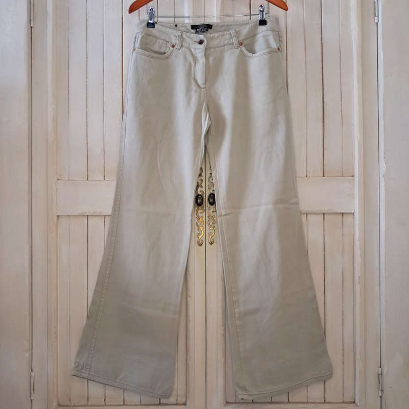 MAX MARA WEEKEND WIDE-LEG LONG JEANS - STONE