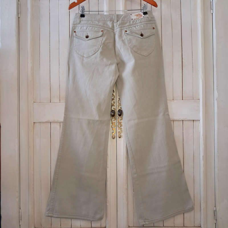 MAX MARA WEEKEND WIDE-LEG LONG JEANS - STONE