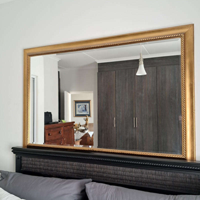LARGE GOLD FRAMED MIRROR 145.5cm x 95.5cm