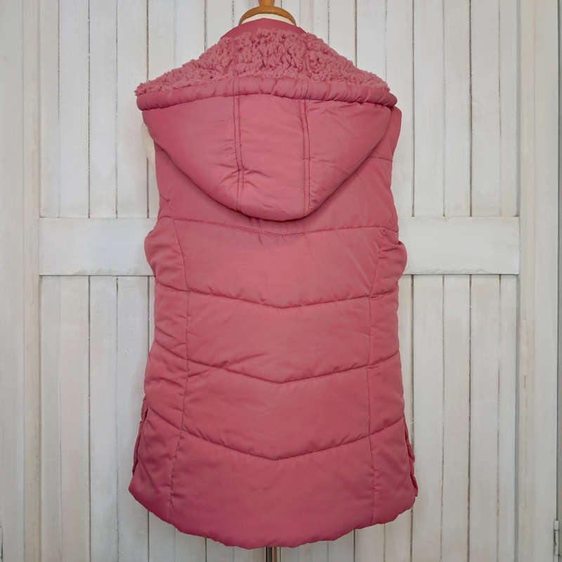 REAL BASICS SLEEVELESS PUFFER JACKET/VEST/GILET - PINK
