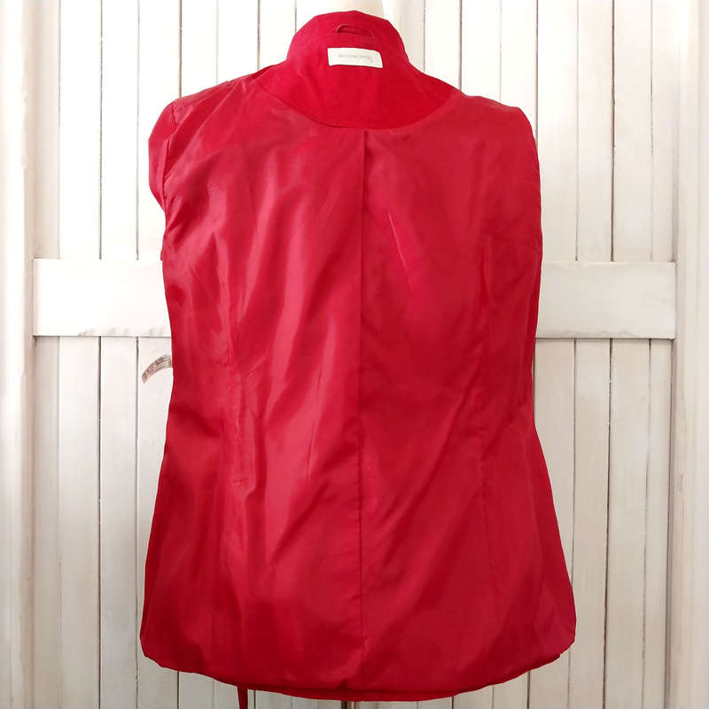WOOLWORTHS SHORT TRENCH COAT - DEEP RICH RED