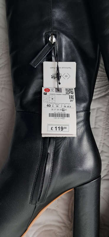 ZARA GENUINE LEATHER OVER THE KNEE BOOTS - BLACK