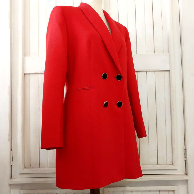 ZARA DOUBLE BREASTED BLAZER - RED