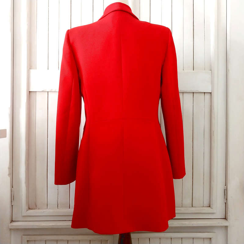 ZARA DOUBLE BREASTED BLAZER - RED