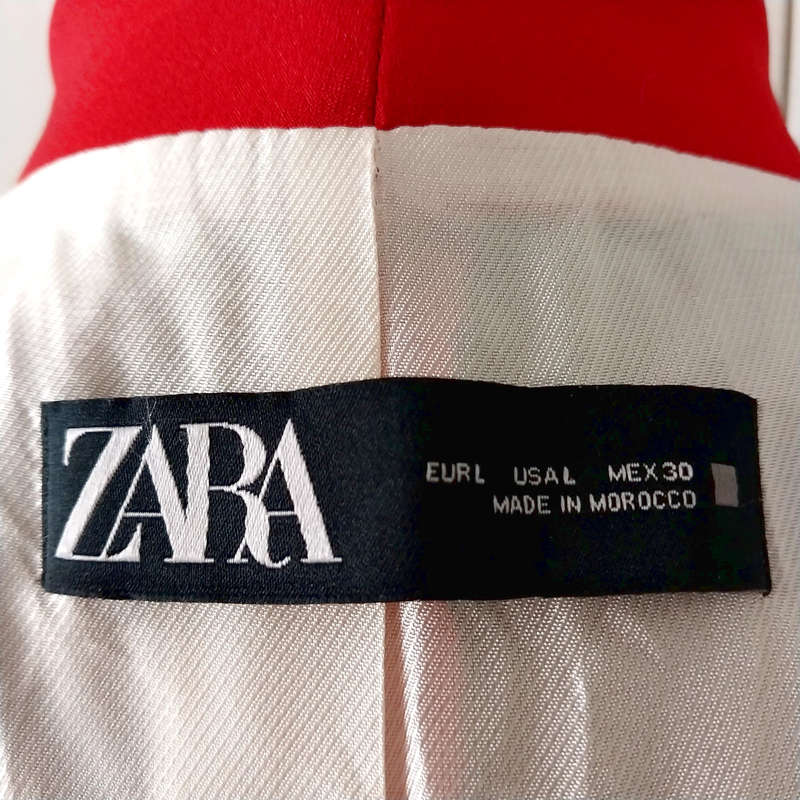 ZARA DOUBLE BREASTED BLAZER - RED