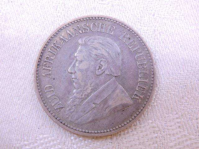 1895 ZAR 2 1/2 Shilling Silver Coin Paul Kruger .925 Sterling