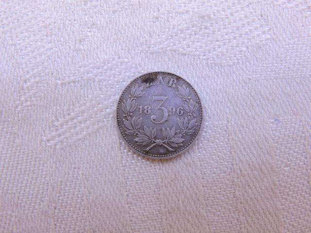 1896 3d Tickey Paul Kruger .925 Sterling Silver coin # LOW STARTING BID#