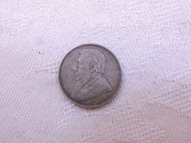 1896 ZAR 6d Sixpence Coin Paul Kruger .925 Sterling Silver coin