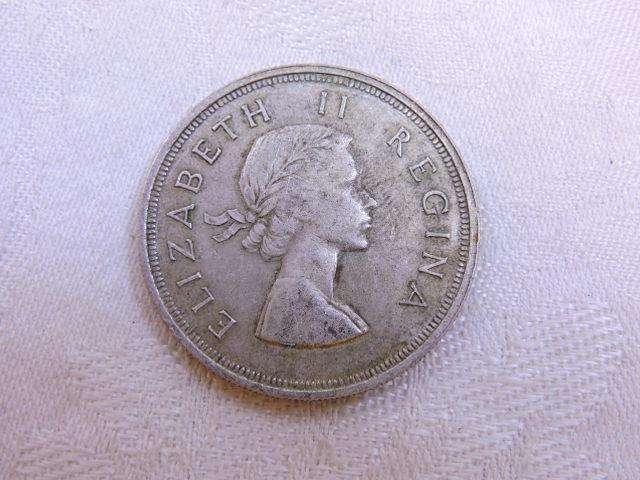 1956 SA Union 5 Shilling Silver coin Crown