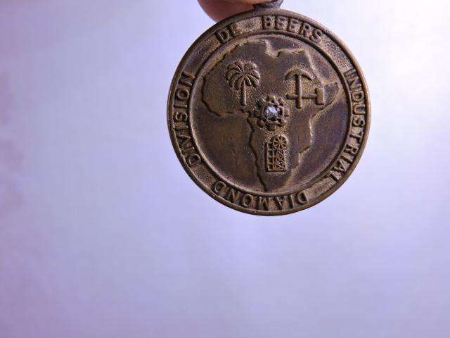De Beers Industrial Diamond Division TOKEN / Medallion with real DIAMOND