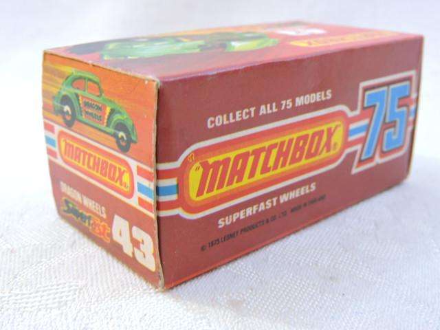 Matchbox VOLKSWAGEN VW BEETLE Dragon Wheels Superfast 43 Mint in Box ( Green ) Like Hot Wheels