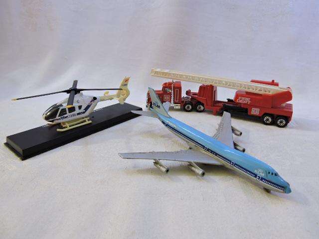 Matchbox CY13 Fire Engine MIB + boxed New Ray Helicopter & Lintoy Boeing 747 Job Lot Like Hot Wheels