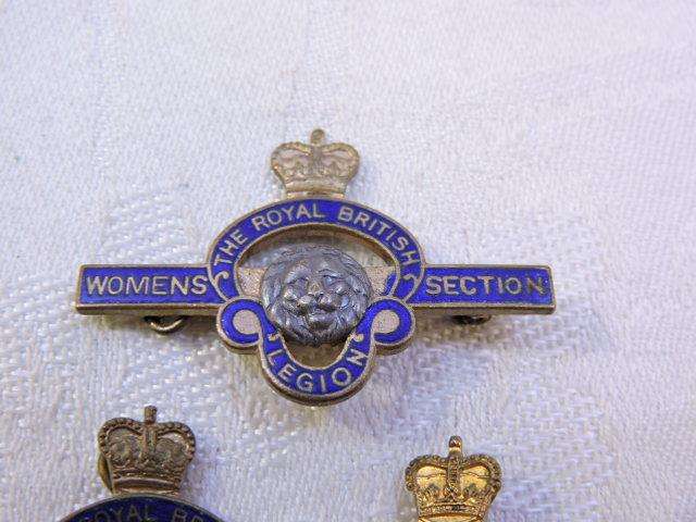 The Royal British Legion Women's Section enameled badges x5 Military Item.