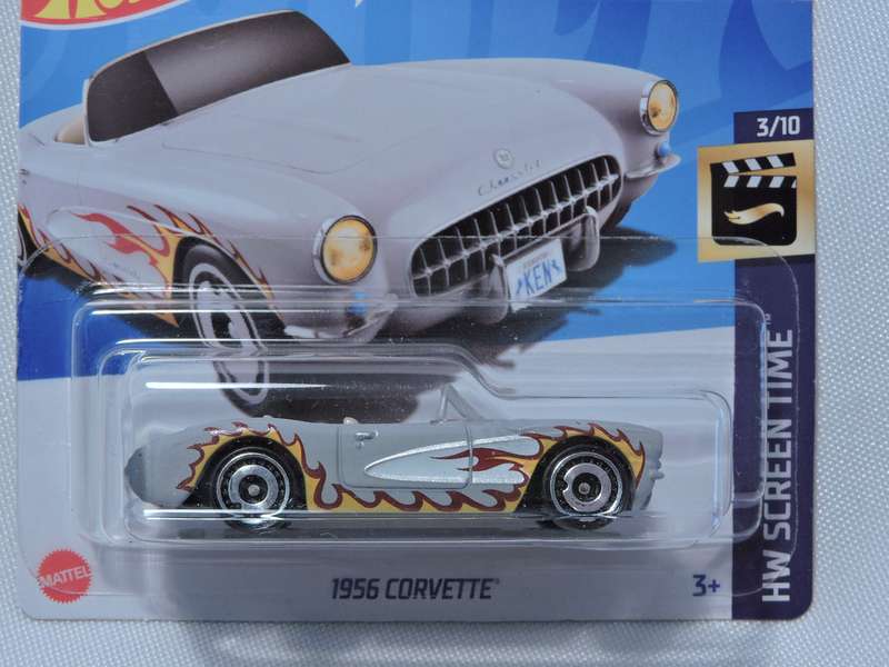 Hot Wheels Chevy Chevrolet Corvette ( Grey with flames ) Barbie