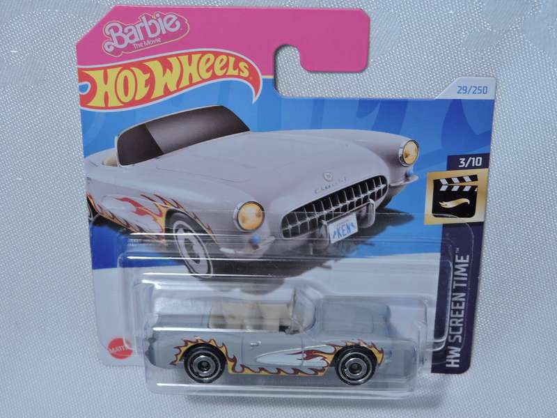 Hot Wheels Chevy Chevrolet Corvette ( Grey with flames ) Barbie