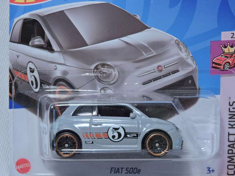Hot Wheels FIAT 500 ( Grey #5 ) Compact Kings Short Card .