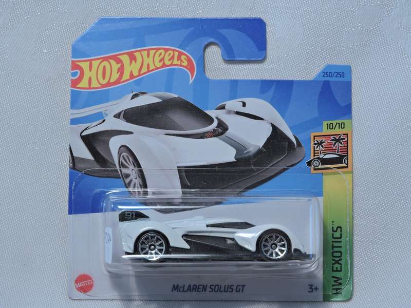 Hot Wheels McLaren Solus GT ( White ) Super Car Short Card