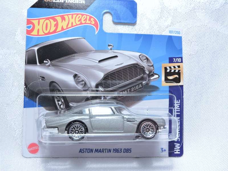 Hot Wheels ASTON MARTIN DB5 ( Silver ) James Bond 007 Goldfinger  Short Card