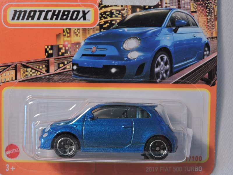 Matchbox FIAT 500 TURBO ( Blue )  Like Hot Wheels