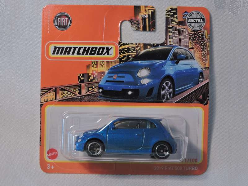 Matchbox FIAT 500 TURBO ( Blue )  Like Hot Wheels