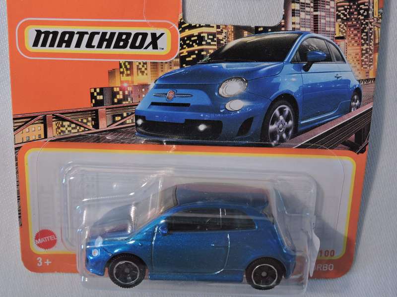 Matchbox FIAT 500 TURBO ( Blue )  Like Hot Wheels
