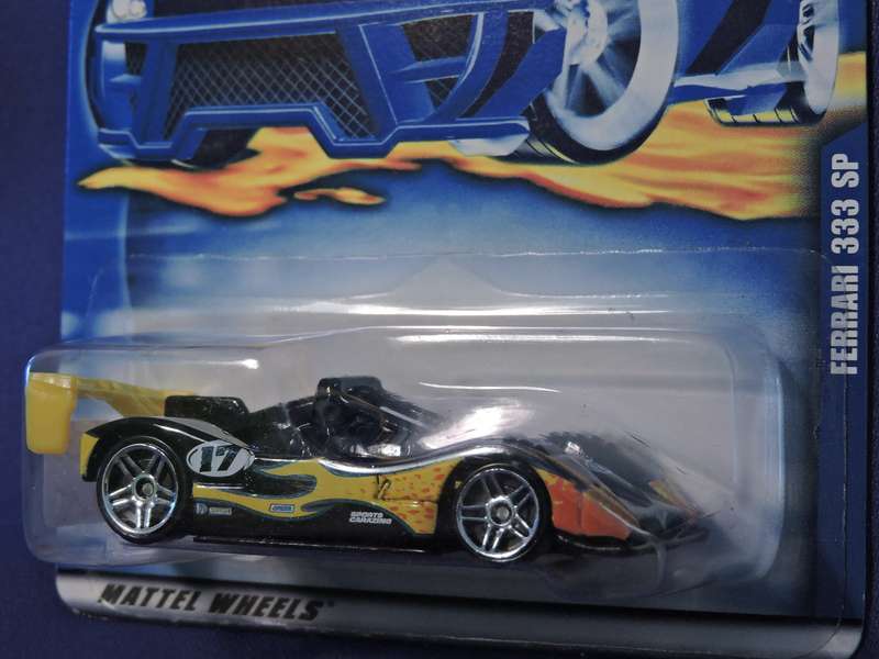 Hot Wheels FERRARI 333 SP ( Black with Yellow flames #17 )