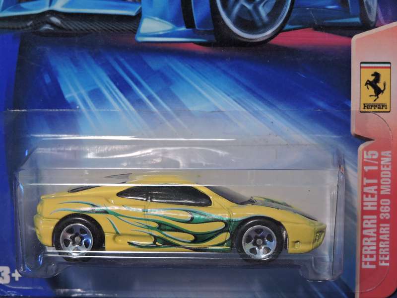 Hot Wheels FERRARI 360 MODENA ( Yellow with green flames ) Full metal model