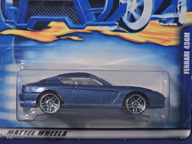 Hot Wheels FERRARI 456 M ( Blue )  with metal base plate.  25 Year old model.