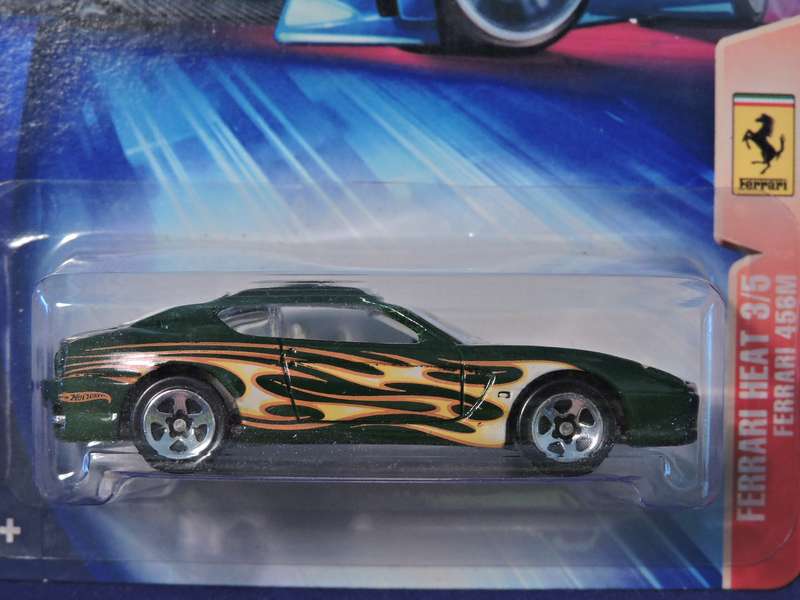 Hot Wheels FERRARI 356 M  ( Green with flames  )  Full metal 1999 casting.