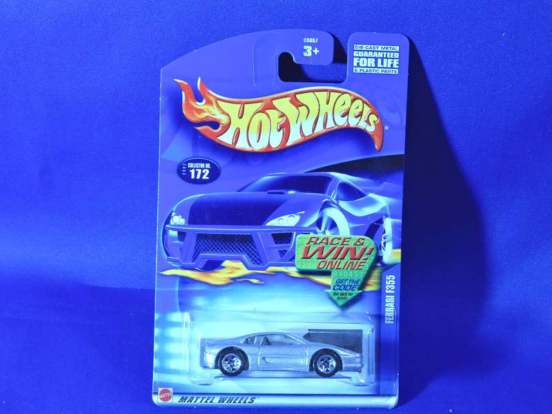 Hot Wheels FERRARI F355  ( Silver ) Super Car  Full metal Released 1995 (30 years old)