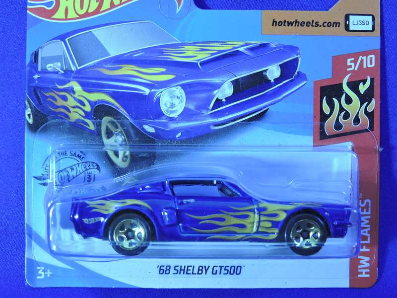 Hot Wheels SHELBY GT500 ( Blue with flames ) like Mustang