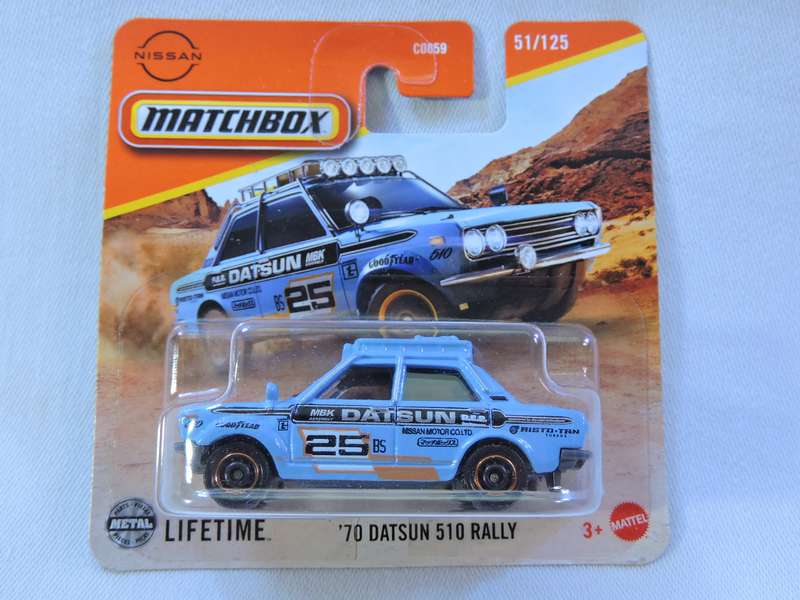 Matchbox DATSUN 510 Rally ( Blue #25 ) Like Nissan  Like Hot Wheels