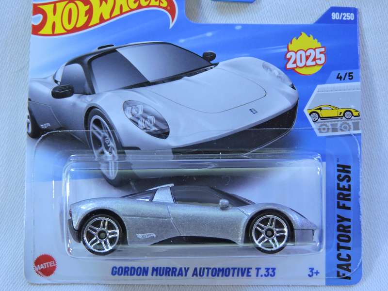 Hot Wheels GORDON MURRY AUTOMOTIVE T.33 ( Silver ) Supercar