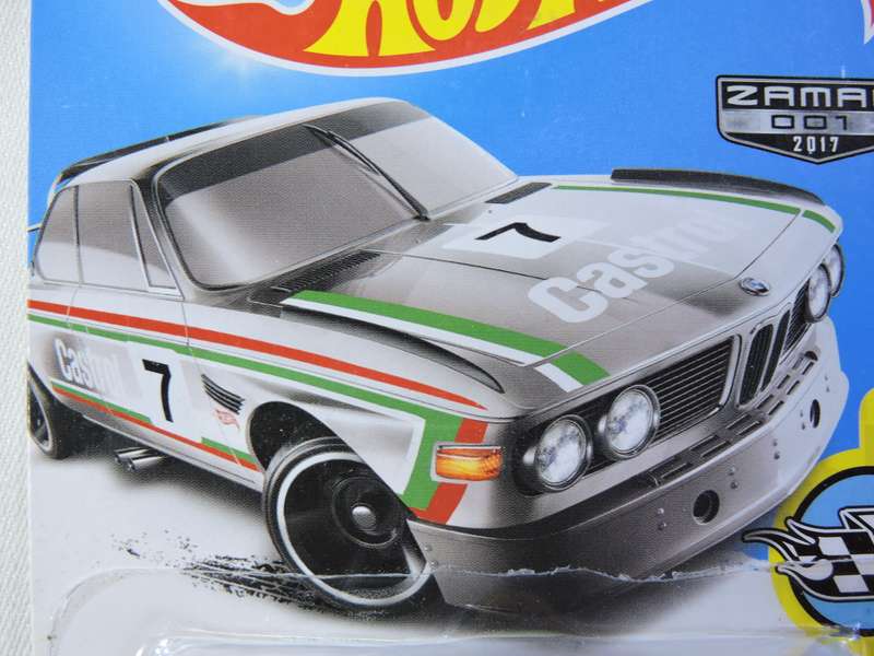 Hot Wheels BMW 3.0 CSL Race Car  ZAMAC  ( Silver )  Long Card  Castrol