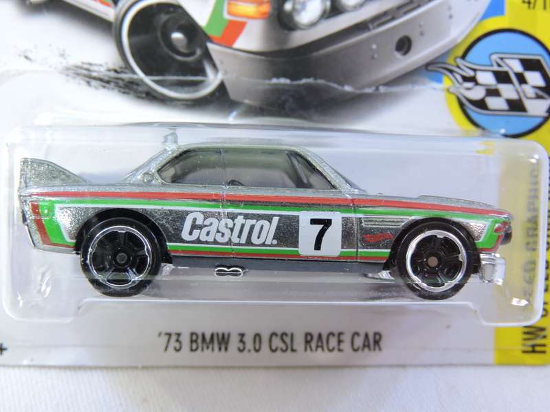 Hot Wheels BMW 3.0 CSL Race Car  ZAMAC  ( Silver )  Long Card  Castrol