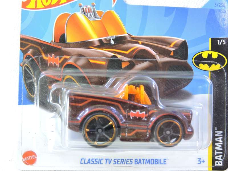 Hot Wheels TV Series Batmobile Batman TOONED ( Black with Orange pin stripes )