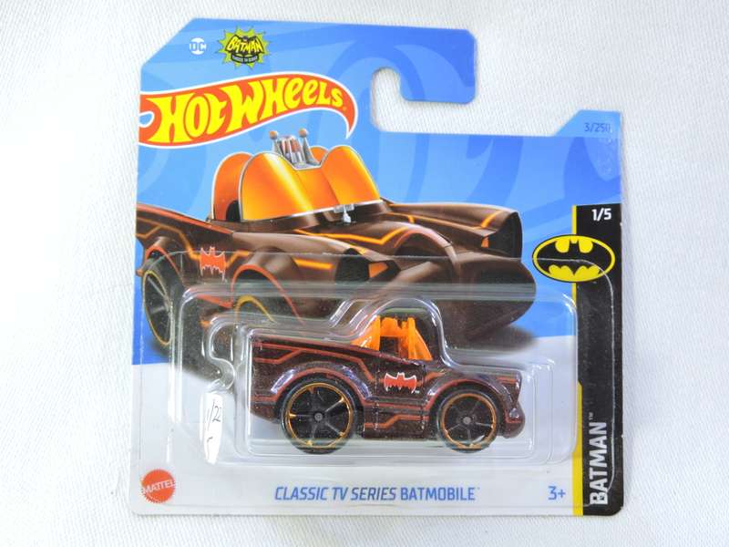 Hot Wheels TV Series Batmobile Batman TOONED ( Black with Orange pin stripes )