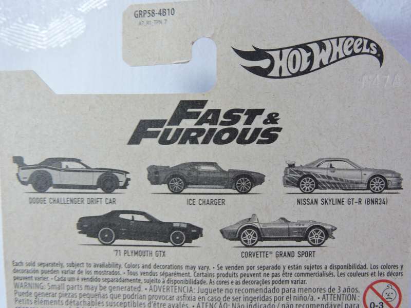 Hot Wheels CHEVY CHEVROLET Corvette Grand Sport ( Silver )  Fast & Furious Long Card 5/5