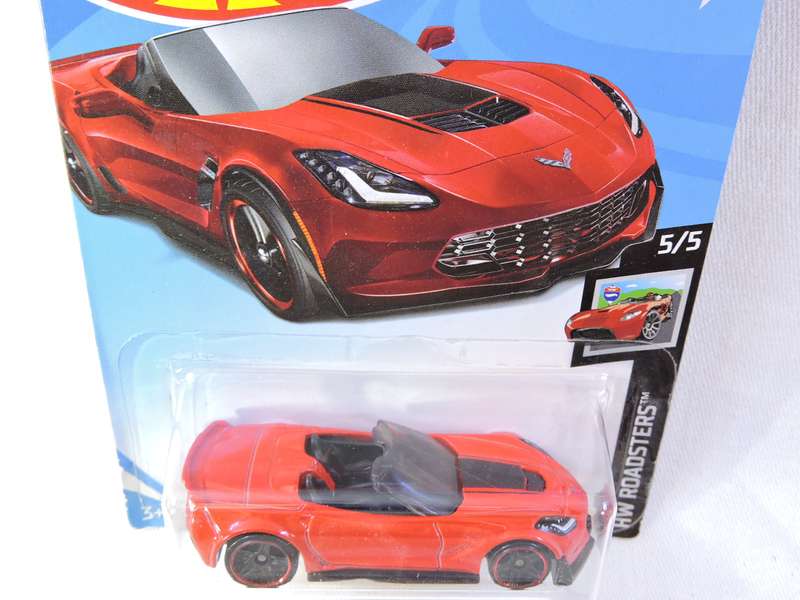 Hot Wheels CHEVY CHEVROLET Corvette C7 Z06 Convertible ( Red ) Long Card