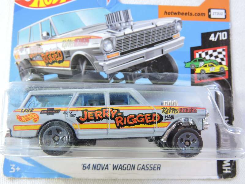 Hot Wheels CHEVY CHEVROLET Nova Wagon Gasser ( Grey - Jerry Rigged )