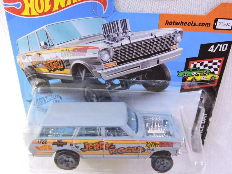 Hot Wheels CHEVY CHEVROLET Nova Wagon Gasser ( Grey - Jerry Rigged )