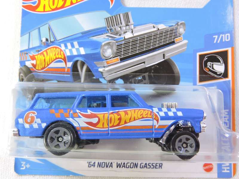 Hot Wheels CHEVY CHEVROLET Nova Wagon Gasser ( Blue HW )