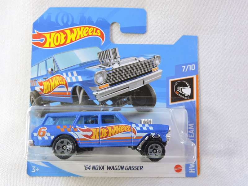 Hot Wheels CHEVY CHEVROLET Nova Wagon Gasser ( Blue HW )