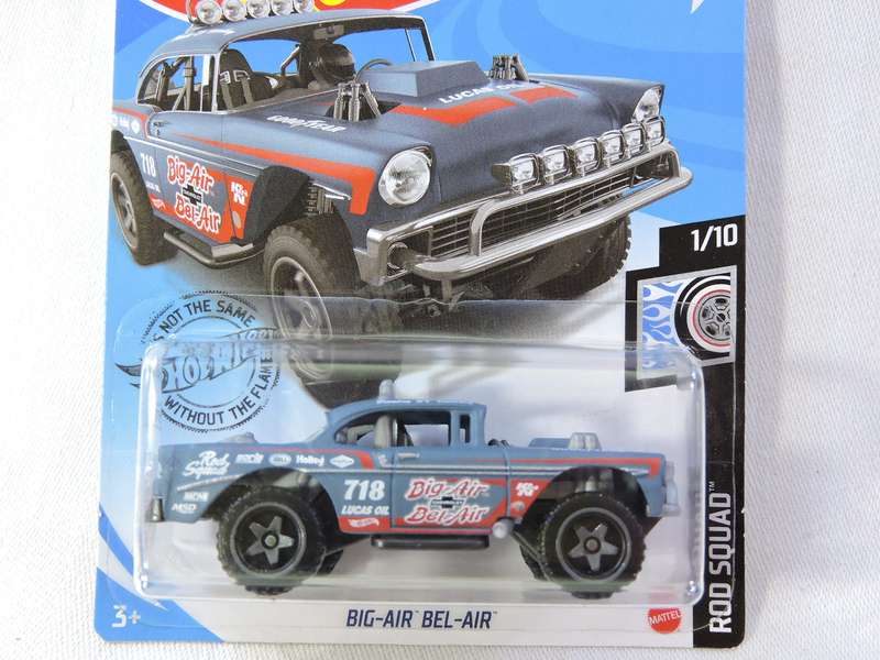 Hot Wheels CHEVY CHEVROLET Big-Air Bel-Air ( Grey #718 ) Long Card